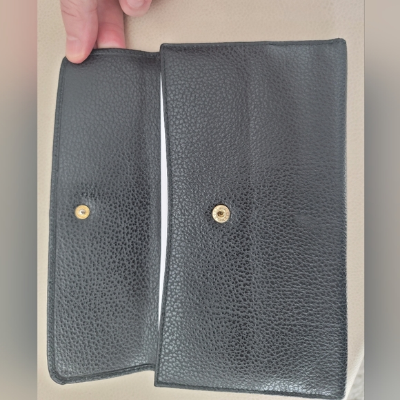 Gucci vintage horsebit accent long continental wallet in black calfskin - Picture 10 of 11